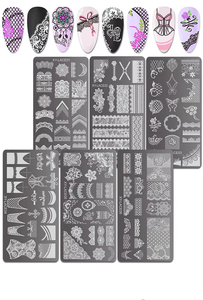 Móng tay nghệ thuật Công cụ in ấn tấm thép không gỉ ren chuyển Bướm hoa pháp kiểm tra báo Mô hình pháo hoa năm con rắn - Product Image 5