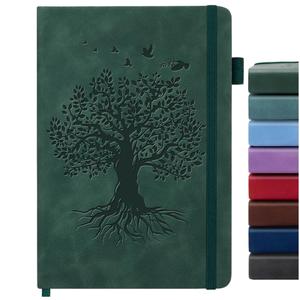 Sổ tay A5 kẻ dòng đen, 100 tờ, <span class=keywords><strong>80g</strong></span>, có dây thun, khâu chỉ, bìa cứng giả da, dùng cho học tập và làm việc - Nhật ký Novos - Product Image 1