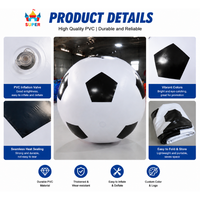 Ballon de football gonflable géant en PVC personnalisé pour l'extérieur, jouet de décoration de jeu de football surdimensionné de 2 m pour adultes et enfants