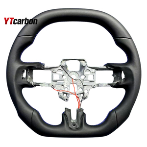Volant de course sport personnalisé en fibre de carbone véritable forgée avec flocons rouges brodés YTcarbon pour <span class=keywords><strong>Mustang</strong></span> S550 <span class=keywords><strong>GT</strong></span> Shelby - Product Image 6