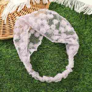 LAFU Moda de Verano para Niñas, Diadema de Encaje Blanco de Borde Ancho, Pañuelo Fino Bordado para el Cabello, Accesorio para el Cabello para Bodas y Fiestas - Product Image 6