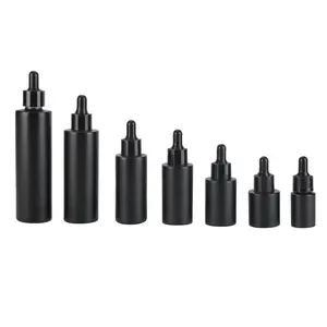 Benutzer definierte 30ml Öl Serum 50ml schwarz gefrostet Hersteller Lieferanten kosmetische Tropfer Glasflaschen