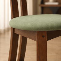 Chaise de salle à manger légère en bois massif couleur crème, design moderne français, éco-responsable, pour la maison, le bureau, la salle à manger et la table