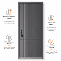 Porte en acier à finition lisse économique, anti-effraction, pour entrée extérieure d'appartement, avec charnières robustes, pour le développement immobiliaire intensif