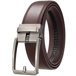 <span class=keywords><strong>Ceinture</strong></span> en cuir <span class=keywords><strong>de</strong></span> vachette double couche à cliquet automatique pour <span class=keywords><strong>homme</strong></span>, noire, réglable, formelle, avec <span class=keywords><strong>boucle</strong></span> en alliage brossé, 110-130 cm - Product Image 2