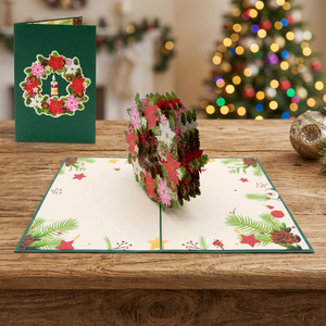 Tarjeta Pop-up 3D de Corona Navideña, Diseño Personalizado, Hecha a Mano en Vietnam, de Papel, Popular, Superventas, de Última Tendencia, con Sobre - Product Image 4
