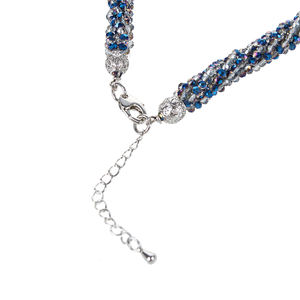 Collier en cristal de verre violet de 18 pouces avec 4 rangées de perles facettées, collier en cristal torsadé de 3 mm - Product Image 4