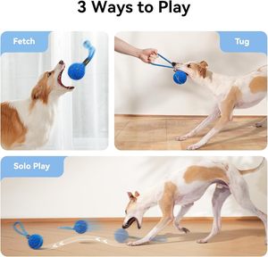 Giocattolo intelligente per animali domestici a 360 ° automatico interattivo per cani Smart Ball giocattolo con corda interattiva per gatti giocattoli Usb caricabatterie a sfera - Product Image 3