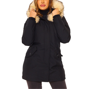 Long Winter Hooded Zipper Parka <b>Jacket</b> for <b>Women</b> Polyester/Nylon Breathable Padded Thick Warm Coat - Product Image 1