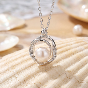 Collier en argent S925 plaqué or 18 carats avec pendentif en perle de coquillage de forme irrégulière, bijou cadeau pour femme - Product Image 2