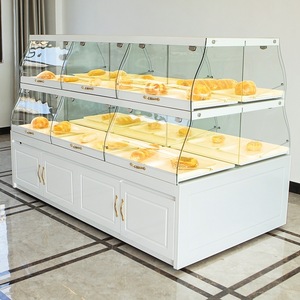 Bánh gỗ hiển thị tủ Gondola truy cập bánh mì hiển thị đứng kính hiển thị thương mại giá - Product Image 5