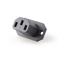 Prise d'extension à 3 broches IEC320 C13 C14, prise de courant AC avec fiche industrielle 10A 250V, type universel, matériau en laiton, noir