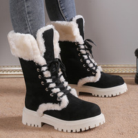 Mesdames Nouveau design Fourrure Snow Lace-up Bottes d'hiver de bonne qualité chaussures pour femmes
