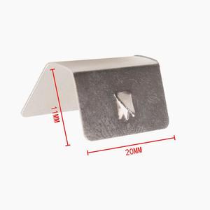 Clip métallique déflecteur de pare-brise 20 mm x 11 mm pour pare-brise de voiture Heiko G3 en acier inoxydable avec bande adhésive de 3 m - Product Image 1