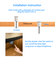 Interrupteur Tactile Inductif de Qualité Supérieure 8 Ans 1512 Sub-control 5V 12V 24V 36V pour Armoire, Placard, Commutateur Tactile à Intensité Variable