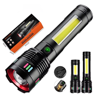 Nouvelle Lampe Torche Laser en Alliage d'Aluminium Transfrontalière, Ultra-Lumineuse, Vision Diurne, Longue Portée, Télescopique et Rechargeable pour l'Extérieur