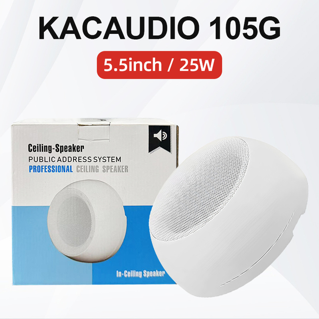 105G Budget Friendly 25W Durable 5.5 Inch Hotel Lobbies Use Superior Sound Plastic Overhead Ceiling Speaker