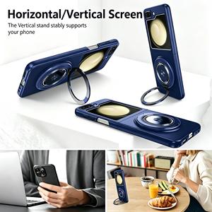 Funda Magnética de Lujo para Teléfono con Soporte Plegable Giratorio Invisible, Diseño de Armadura a Prueba de Golpes, para Z Flip 7/6/5, Carcasa Rígida de PC y TPU - Product Image 3