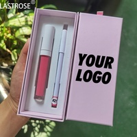 Kit de Rouge à Lèvres Végétalien Effet Brillant et Changeant de Couleur avec Crayon Contour des Lèvres Mat Crémeux Naturel et Huile à Lèvres Transparente en Tube Marque Blanche