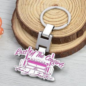 سلسلة مفاتيح معدنية عالية الجودة ومتينة على شكل حرف H مع شعار مخصص وطلاء المينا الناعم والصلب المتقدم - Product Image 3