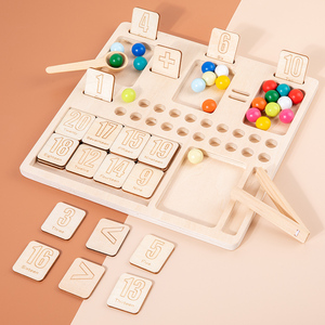 Montessori Clip hạt trò chơi số phù hợp với câu đố toán học đếm học tập hỗ trợ giảng dạy Đồ chơi giáo dục cho bé trai bé gái - Product Image 3