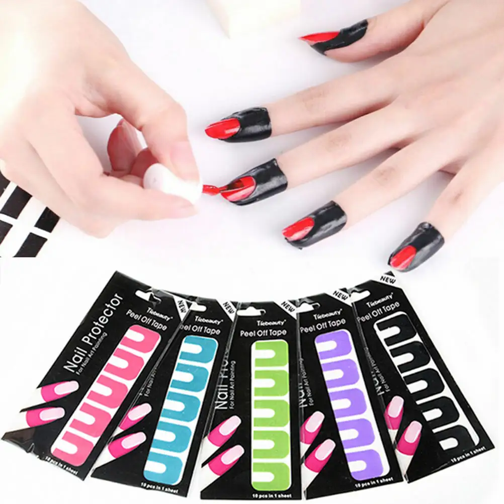 Strippen Tape Anti Splash Bescherming Nagel Huid Bescherming Strippen Tape Anti-Splash Nagellak Protector Voor Vingers Stickers