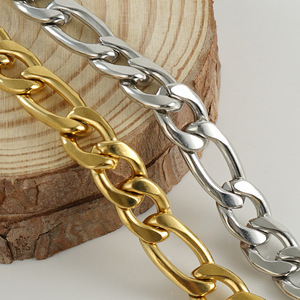 Stainless Steel Figaro Chain Necklace Gold Titanium Steel 3 1 Nk Thick Thin Chain Men Hip Hop Fashion Jewelry Gift - Product Image 4