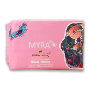MYRA Private Label Serviettes Hygieniques Wholesale Disposable 100% Cotton Women's Daily Sanitary Napkin Pads In Europe