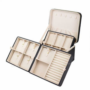 Vente en gros de valise à bijoux surdimensionnée boîte à bijoux de voyage grande capacité en Pu boîte de rangement de bijoux portable - Product Image 4