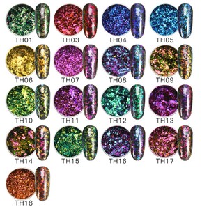 Feish 17 colores usado en esmalte para uñas Camaleón Flake Pigmento - Product Image 6