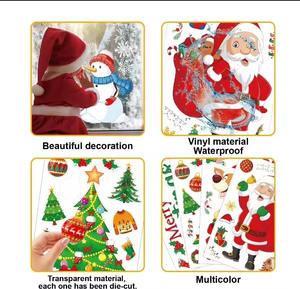 Calcomanías Decorativas Florales Acrílicas Impermeables y Ecológicas para Pared, Juego <span class=keywords><strong>de</strong></span> Adhesivos Navideños con Estampado Dorado <span class=keywords><strong>de</strong></span> 13x20.5cm, Impresión con Troquelado - Product Image 4