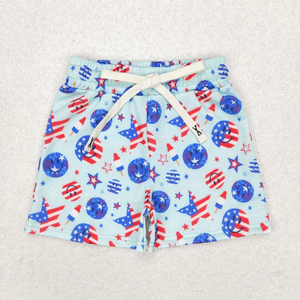 Shorts de Baño para Niño con Diseño de Cara Sonriente de Estrella del 4 de Julio - Product Image 1