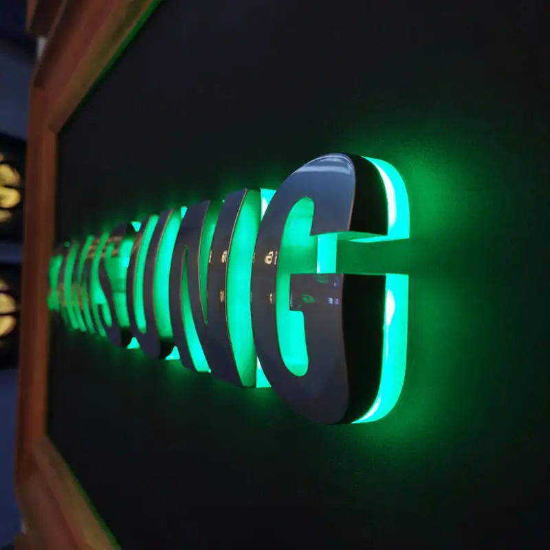 Фирменный бизнес-бренд Акриловая картина с покрытием со светодиодной подсветкой, металлический канальный знак, Светодиодные Автомобильные рекламные вывески