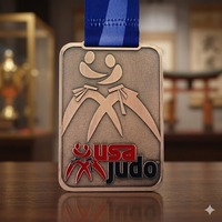 [Design 2026] Médaille de récompense personnalisée en alliage de zinc durable, rectangulaire, gravée au laser 3D, souvenirs, médailles avec logo par sublimation, ruban