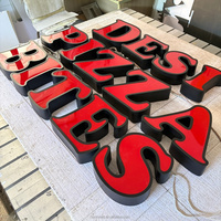 Letrero Luminoso LED Personalizado para Exteriores, Letrero Comercial con Letras LED 3D, Logotipo de Restaurante, Letrero de Pizza para Publicidad