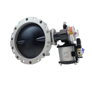 Mandiwi Pneumatic Valve Powder Butterfly Valves DN300 with Solenoid Valves and pneumatic actuator Assembly