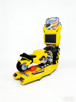 Moto à pédales pour enfants à pièces, jeu de course fou, machine de jeu, construction en métal, prise en charge de la langue anglaise, utilisation en intérieur, mouvement