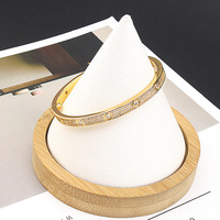 Bracelet de luxe personnalisé en acier inoxydable plaqué or 18 carats PVD dix forets tout en diamant zircon vis bracelet