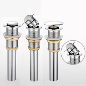 304 الفولاذ المقاوم للصدأ كبير زر أداة تصريف منبثقة سدادة كروم حوض دفع أسفل المياه بالوعة استنزاف - Product Image 2