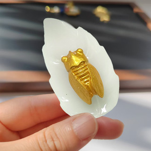 Magneti per Frigorifero del Museo di Nanjing, Souvenir Culturali e Creativi, Cicala Dorata e Foglia di Giada - Product Image 1