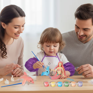 Набор для творчества «Русалка»: <span class=keywords><strong>2</strong></span> фигурки русалок, аксессуары для моря, 12 акриловых красок и блестки, с фартуком для раскрашивания - Product Image 6