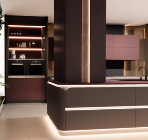 Îlot de cuisine en bois massif de style minimaliste italien, classé parmi les meilleurs, avec plan de travail en granit écologique, design personnalisable pour les maisons familiales - Product Image 2