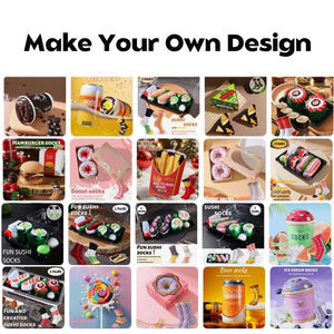 Calcetines estampados divertidos para hombre, algodón peinado, <span class=keywords><strong>Crazy</strong></span> hamburguesa, regalo de Navidad, novedad - Product Image 6