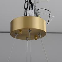 Luminaire suspendu LED en verre ondulé de style américain moderne, vintage et luxueux, en cuivre, pour hôtel, restaurant, bureau