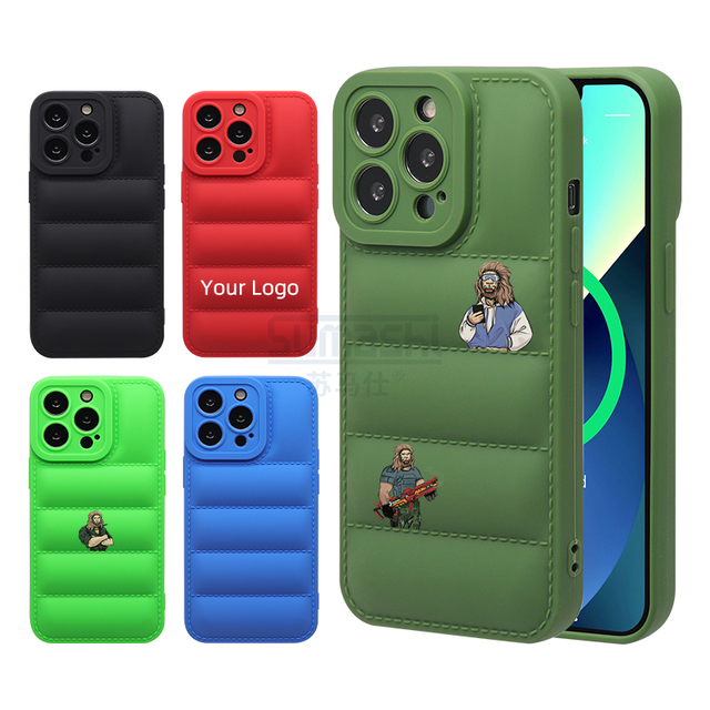 Wholesale Trendy 3D Puffer TPU Phone Case for iPhone Custom Logo Print Shockproof Mobile Cover