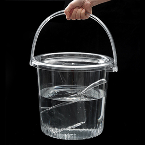 Trong Suốt <span class=keywords><strong>15L</strong></span> Nhựa Xô Với Sang Trọng Dày Xách Tay Nắp Cho Nước Lưu Trữ Tắm Giặt Ký Túc Xá Sử Dụng - Product Image 2