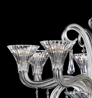Lustre en cristal de luxe de style européen simple, lampe suspendue artistique transparente, éclairage pour hall d'hôtel