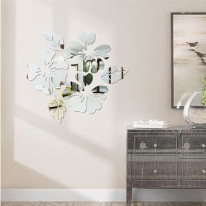 Flower Art Acrylic Mural <b>Decal</b> 3D Mirror Wall <b>Stickers</b> for Home Living Room Bedroom Decorations Reflective Wall <b>Decals</b> - Product Image 5