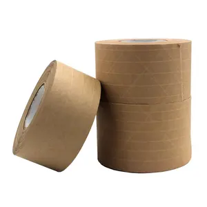 Scellage de carton JX-4845Repulpable et recyclable Ruban de papier kraft renforcé fabriqué avec un adhésif activé par l'eau
