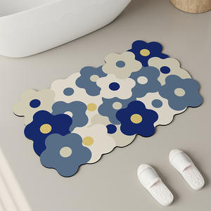 YOULTTAN Diseño moderno Baño Flor <span class=keywords><strong>Diatomea</strong></span> Barro Alfombra suave decorada con alfombrilla absorbente antideslizante para pies - Product Image 2